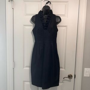 NWOT LONDON TIMES BLACK  RUFFLE COLLAR DRESS